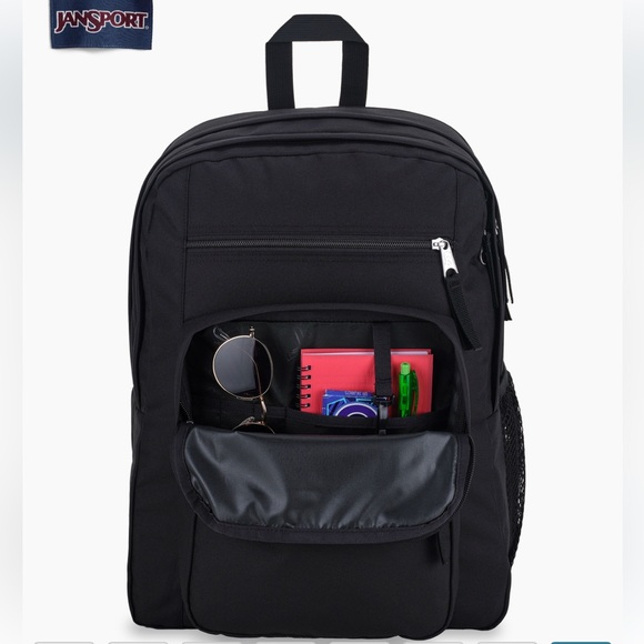 Jansport Big Student Laptop Backpack in Black Canvas - Picture 4 of 14